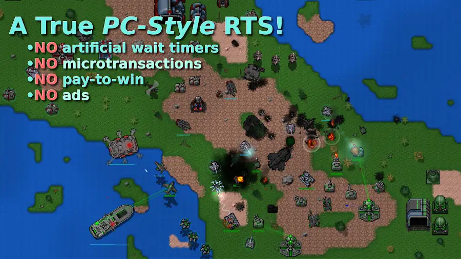 Rusted Warfare — pixel-art base building and tank battle